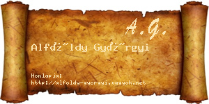 Alföldy Györgyi névjegykártya
