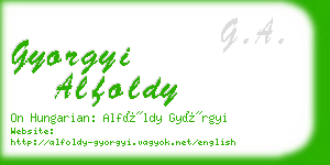 gyorgyi alfoldy business card